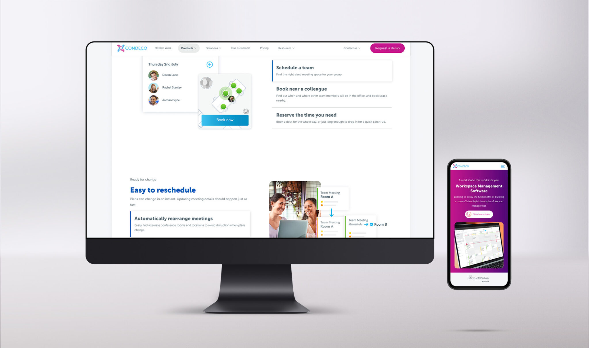 Condeco software product page website design