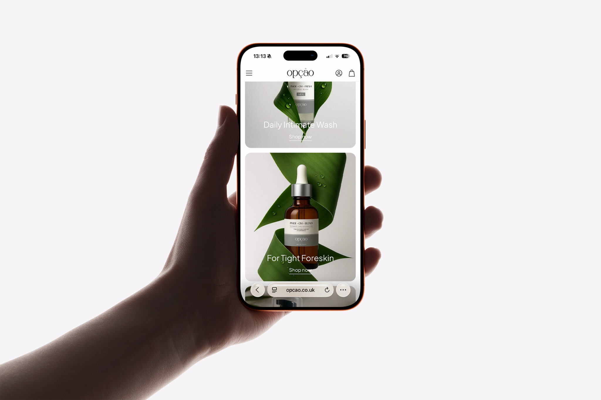 Opcao Website Design on Mobile